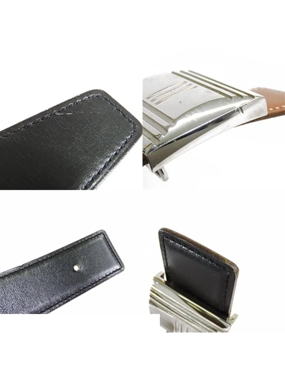 Hermes Cadena Belt Gold Black Silver Courchevel Box Calf Reversible